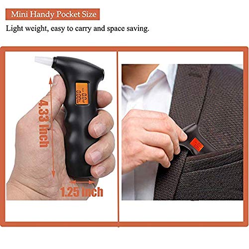 Alcohol Tester Breathalyzer Digital Alcohol Detector with LCD Display and Semiconductor Sensor Portable Police Digital Breath High-Precision Alcohol Tester for Home Brew