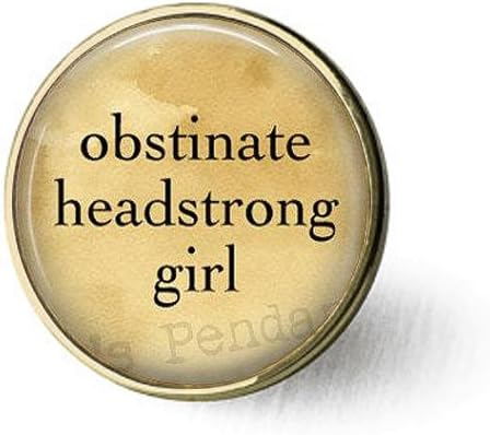 yijunPride and Prejudice obstinate, Headstrong Girl Jane Austen - Book Brooch Yellow