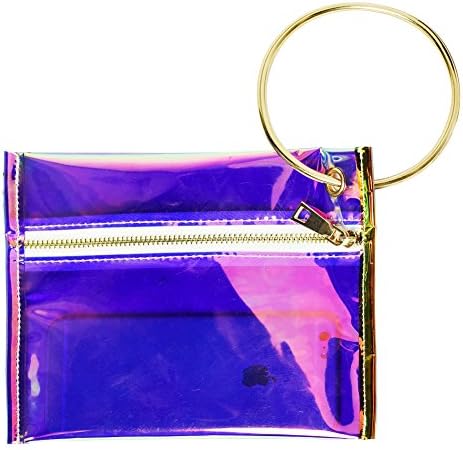 Anlydia Fashion Transparent Evening Clutch Bag Small Purse (Purple)