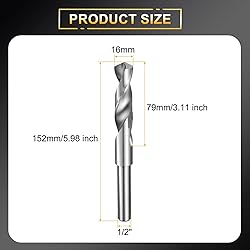HARFINGTON 16mm Drill Bit 1/2" Reduced Shank Round