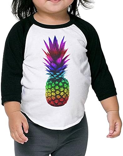 Saroyan Pineapple Coloful Kids Raglan T-Shirts Baseball Tee 3/4 Sleeve 4 Toddler