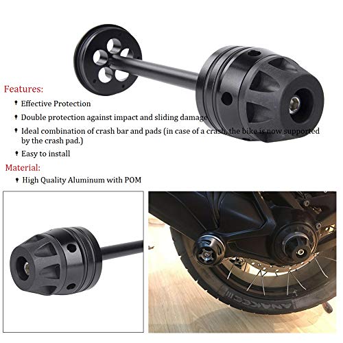 Motorcycle Rear Refit Wheel Fork Axle Crash Sliders Cap Pad for BMW R1250GS ADV R NineT Urban G/S Pure Racer Scrambler R 1200 RT/R/RS LC 2014 2015 2016 2017 2018 (Black)