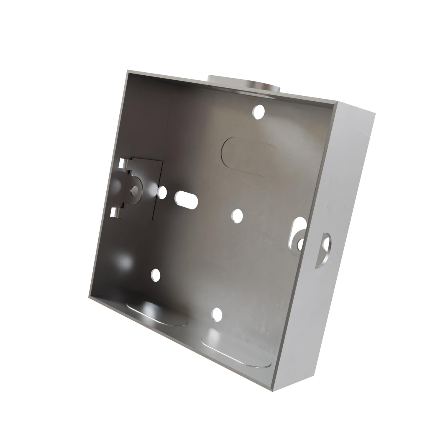 rhinocables Metal 1 Gang Single Socket Back Box, Single Pattress Box Mount, Flush Mount (1 Pack, 16mm)