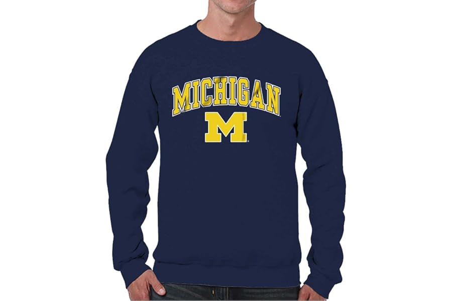 Campus Colors NCAA Adult Arch & Logo Soft Style Gameday Crewneck Sweatshirt - Officially Licensed Product