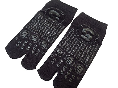 [Marugo] Unisex-Toddler/Kids Tabi Socks for Ninja Shoes Jikatabi, w.Non-slip rubber processing, Black, L(19-22cm / 13-4(US)) - Thumbnail 4
