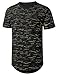 URBANCREWS Mens Hipster Hip Hop Graphic Print Longline Crewneck T-Shirt