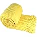 Home Soft Things Yellow Throw Blanket Knitted Tweed Throw 50'' x 60'', Sunshine Yellow, Super Soft Cozy Warm Comfortable Breathable Throw for Living Room Chair Couch Bed Sofa Bedroom Home Décor