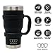 Gold Armour 30 oz Tumbler - 6 Piece Stainless Steel Insulated Water & Coffee Cup Tumbler with Straw, 2 Lids, Handle, Straw - 18/8 Double Vacuum Insulated Travel Flask (Black)