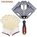 TOYOTERU 90 Degree Corner Clamp Adjustable Bench Vise Tool for Woodworking Welding Doweling Aquarium Cabinet Frame Water Tank - Single Handle with Gloves