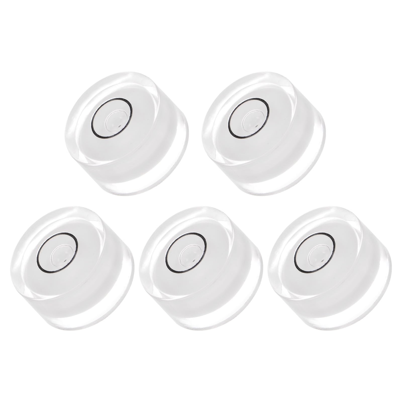 Kozelo 5pcs Small Circular Bubble Spirit Levels - [19mm Diameter 10mm Thickness] Mini Round RV Level Leveling Tools for Travel Trailer Turntable Camera, White