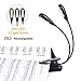 iGoober Rechargeable Music Stand Light, Clip on Reading Light, 8 LED Book Lamp, 3-Level Brightness for Eye Protection, Perfect for Piano, Orchestra, Bookworms, Craft (White & Warm, Dual Arm)