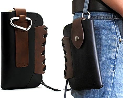 Black Cowboy Series Premium Leather Retro Sleeve Multi-function Bag Pouch Belt Holster Case with Metal Buckle Cover for iPhone 6 Plus ,iPhone 6S Plus ,for LG V10,Nexus 6P,Galaxy S6 Edge Plus