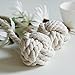 BUZIO 2 – Pack Window Curtain Rope Holdbacks – Decorative Hand-Knitted Cord Cotton Tiebacks for Blackout Curtain, Beige