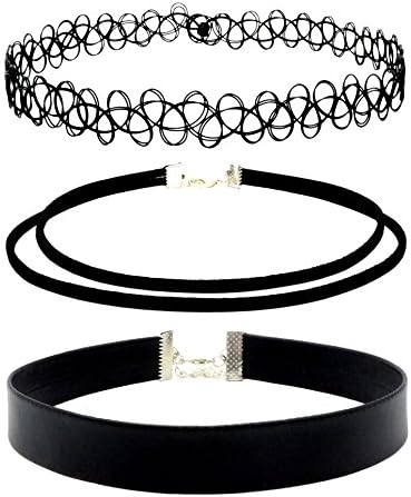 Cazul Goods Choker Necklace Set with Stretch Tattoo Choker - Set of 3