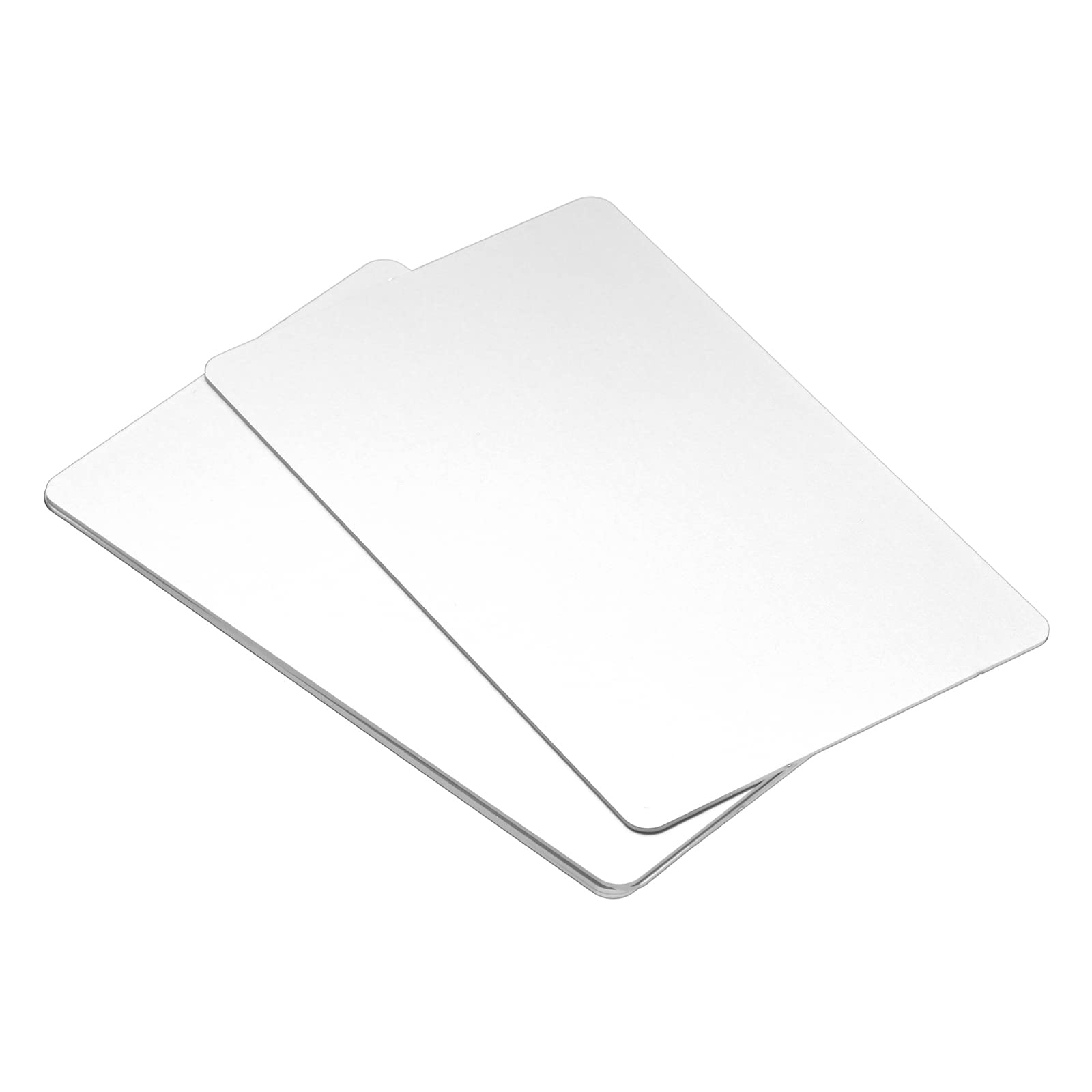 PATIKIL 0.8mm Metal Business Cards, 5 Pack Blank Name Card Laser Engraving Anodized Aluminum for DIY Gift Cards, Silver