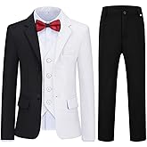 Boys Suits 3 Piece Formal Kids Tuxedo Suits for Boys Slim Fit Casual Ring Bearer Outfit with Blazer Jacket Pants and Vest
