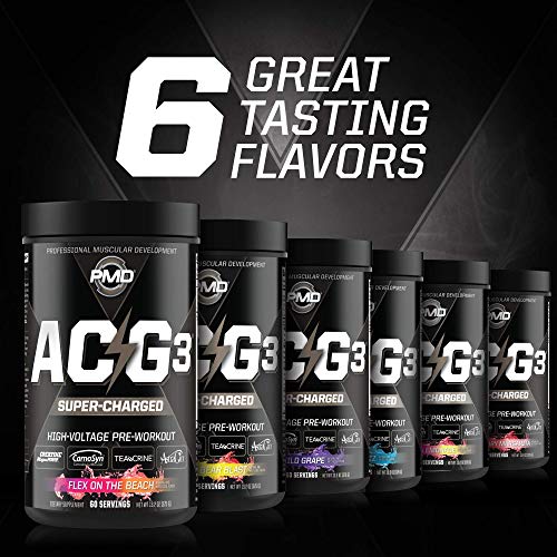 PMD Sports ACG3 Supercharged Pre Workout Powerful Strength, High Energy, Maximize Mental