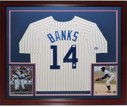 ernie banks autographed jersey
