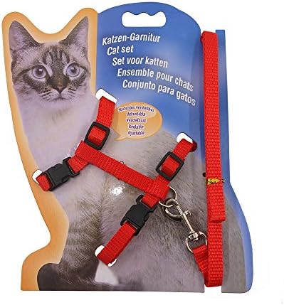 XPangle Cat Harness and Leash Adjustable Nylon Halter Harness Kitten Nylon Strap Belt Safety Rope Leads