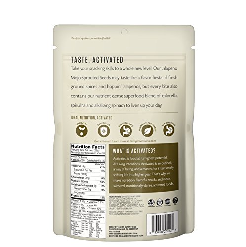 Living Intentions Activated Sprouted Seeds, Gluten Free, Vegan, Organic, Paleo, Jalapeno Mojo, 8 Ounce