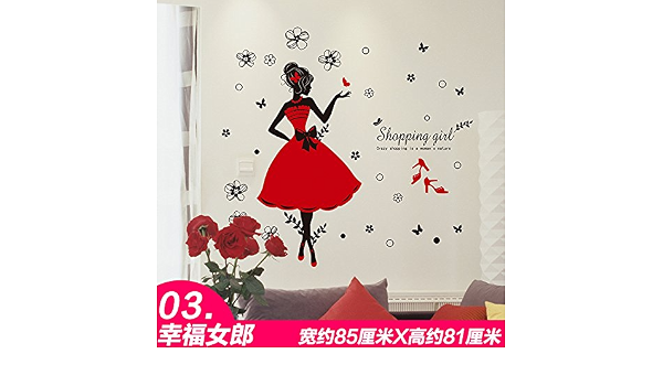 Carteles ropa tienda de ropa fitting room decoraciones de cristal puerta  del dormitorio pegatina niña alegre ,03 creativa(1*3pcs) : Hogar y cocina