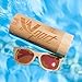 Ynport Mens/Womens Polarized Full Charcoal Bamboo Frame Classic Wooden Coated Sunglasses, Vintage Eyewear, Floating in Water