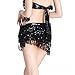 ZLTdream Sequin Belly Dance Hip Scarf with Rows of Fringe Belt Tassel Sparkel Skirt for Women & Girl Rave Outfit Black