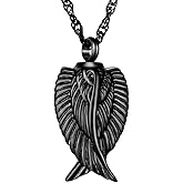 Angel Wing Cremation Necklace for Ashes Stainless Steel Urn Pendant Ashes Holder Memorial Jewelry-I’m Here WATCHING Over You