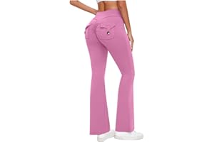 yelldesk Compression Yoga Pants for Women High Waisted Tummy Control Leggings Athletic Workout Casual Bootcut Pants