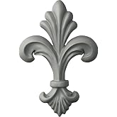 Ekena Millwork 2 3/4"W x 4"H x 1/2"P Fleur-de-lis Small Onlay, White