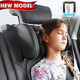TEEPIRE Creacolyfe Car Seat Headrest Pillow, Headrest for car, Head Neck Support Detachable,Premium seat held Pillow, 180 Degree Adjustable Both Sides Travel Sleeping Cushion for Kids Adults (Black)