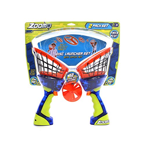 ZoomO Flying Disc Launcher w/Catch Net (2Pack) Catch and Shoot