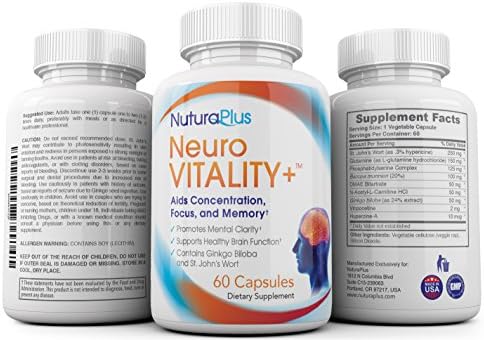 Premium Brain Function Booster - Ultimate Natural Nootropic for Sharper Focus & Memory, Improved Mood & Mental Clarity. Superior Ginko Biloba complex with St John's Wort & Bacopin