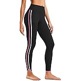 Aoysky Womens Buttery Soft Workout Leggings 25" Side Stripes High Waisted Full Length Yoga Leggings