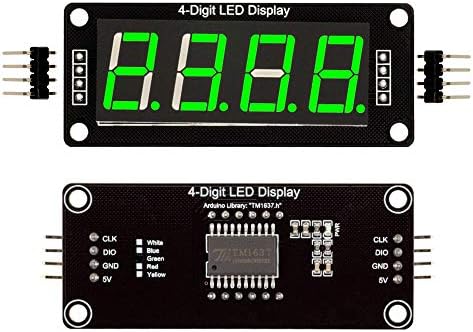 TM1637 4-Digit LED 0.56" 0.56inch 7 Segments Display Digital Tube Clock Double Dots Module Green LED Display Module For Arduino
