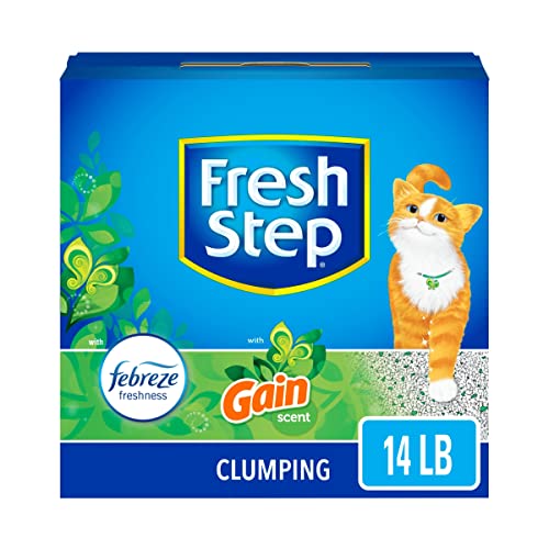 FRESH STEP CLUMPING LITTER WITH FEBREZE FRESHNESS GAIN ORIGINAL SCENT, LOW-DUST FORMULA WITH AMMONIA BLOCK TECHNOLOGY, 14 LB. BOX