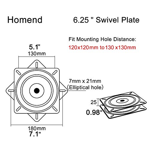 Homend Swivel Plate Bar Stool Swivel Plate Office Replacement Heavy