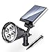 The Hoont8482; 2-in-1 Bright Outdoor LED Solar Spotlight / Solar Powered Light for Patio, Entrance, Landscape, Garden, Driveway, Yard, Lawn, Etc./ Great for Accents, Security Lighting, Pool Area, Etc. [UPGRADED VERSION]