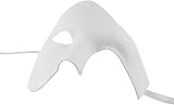 Lilwemen Mens Phantom of The Opera Masquerade Mask Half Face White Plastic view 5