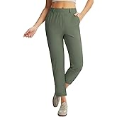 BALEAF Women's 25'' Golf Pants Stretch Travel Casual Work Business Petite Ankle Slacks Dressy Pockets Lightweight