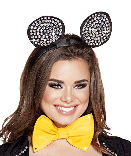 Roma Costume Women's Rhinestone Mouse Ears, Black, One Size
