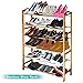 ANKO Bamboo Shoe Rack, Natural Bamboo Thickened 6-Tier Mesh Utility Entryway Shoe Shelf Storage Organizer Suitable for Entryway, Closet, Living Room, Bedroom. (1 Pack)