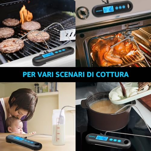 INKBIRD Professional Digital Barbecue Bluetooth Kitchen Thermometer with 2 Stainless Steel Probe for Meat IHT-2PB BBQ Grill Oven