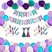 CGL Pool Mermaid Party Supplies Kit - Party Favors Girls Birthday Party Baby Shower - Banner, Pom Poms, Balloons, Cupcake Toppers and Party Hats 76 Pack