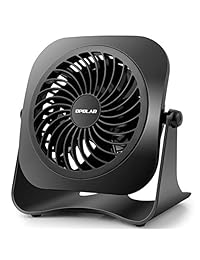 OPOLAR Ventilador de escritorio mini USB de 4 pulgadas, 2 velocidades, ruido inferior, alimentado por USB, 360° arriba y abajo, cable de 3.8 pies, potente ventilador negro para el hogar y la oficina