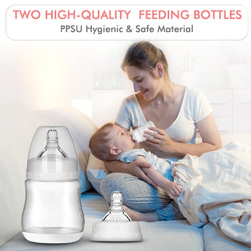 Double Breast Pump – Electric Breast Pump with 4 Modes and 16 Adjustable Suction Levels, USB Charging Quiet Breast Pump Kit with Two Hygienic Milk Bottles, Hands Free, Pump Anytime Anywhere - Thumbnail 5