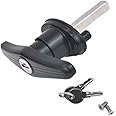 QZATTCAEN Pickup Truck Cap Topper Camper Shell Locking T-Handle -with 2 Keys for Most Brands of Truck caps, Toppers, Camper Tops Black Powder Coated Finish-Left Side