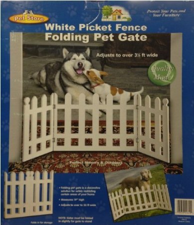 white picket fence folding pet gate