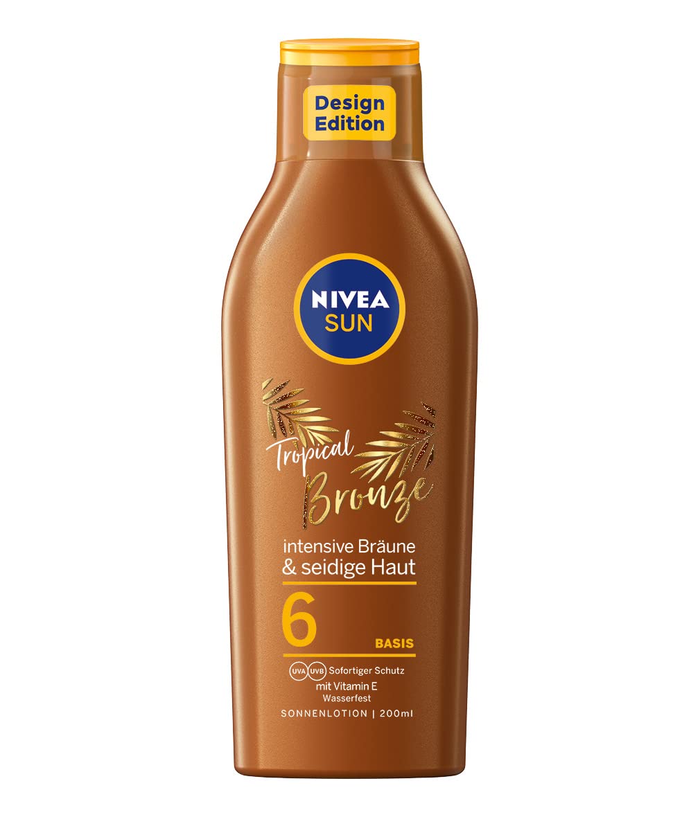 Nivea Sun Tropical Bronze Sun Lotion SPF 6, Sun Protection for Long-Lasting Tan without Self-Tanning, Sun Cream with Carotene Extract and Vitamin E, 200 ml