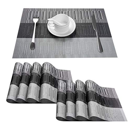 Top Finel Placemats,Plastic Table Mats Set of 8,Heat